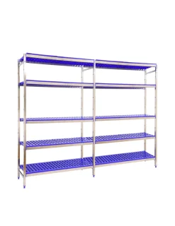 SIMONRACK - Etagère sans vis simoninox initial 5pp/1600x2490x400 a.inox/bleu 1600x2490x400 - simonrack