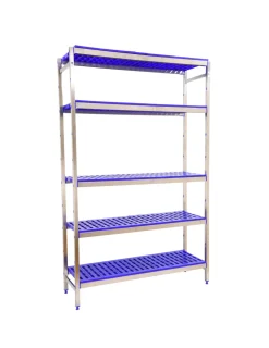 SIMONRACK - Etagère sans vis simoninox initial 5pp/1600x1660x500 a.inox/bleu 1600x1660x500 - simonrack