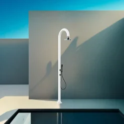 SINED - Douche blanche alu led capteur 3 jets usage interieurexterieur