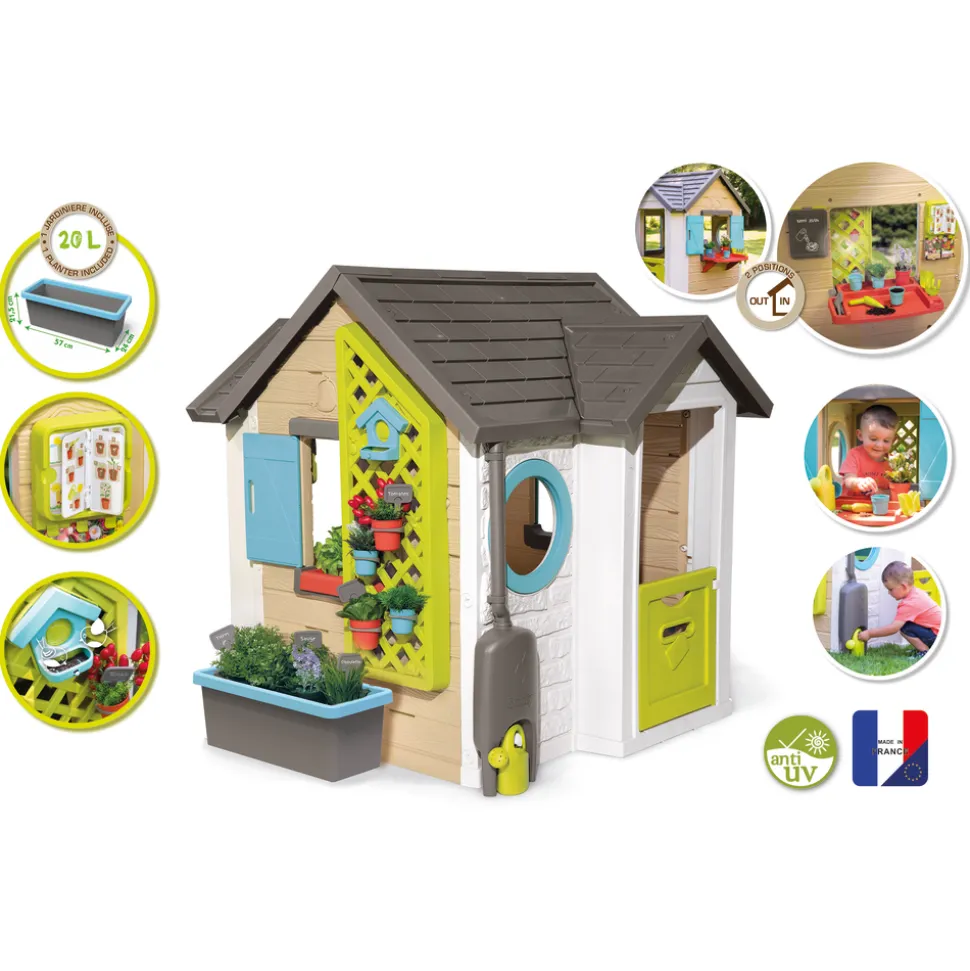 SMOBY - Maisonnette pour enfant GARDEN HOUSE 129 x 132 x 135cm