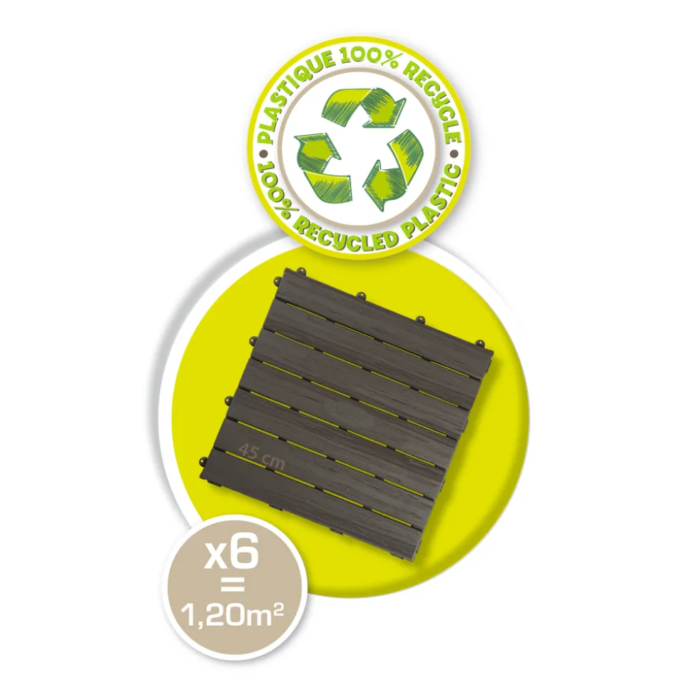 SMOBY - Set de 6 dalles 45x45 NEO JURA LODGE L 45.00 l 45.00 H 1.5 cm