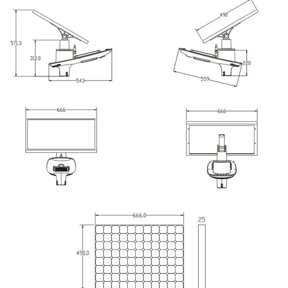 SOLAIRE PRATIQUE - Tête de lampadaire solaire intelligente optimum 15w-50w