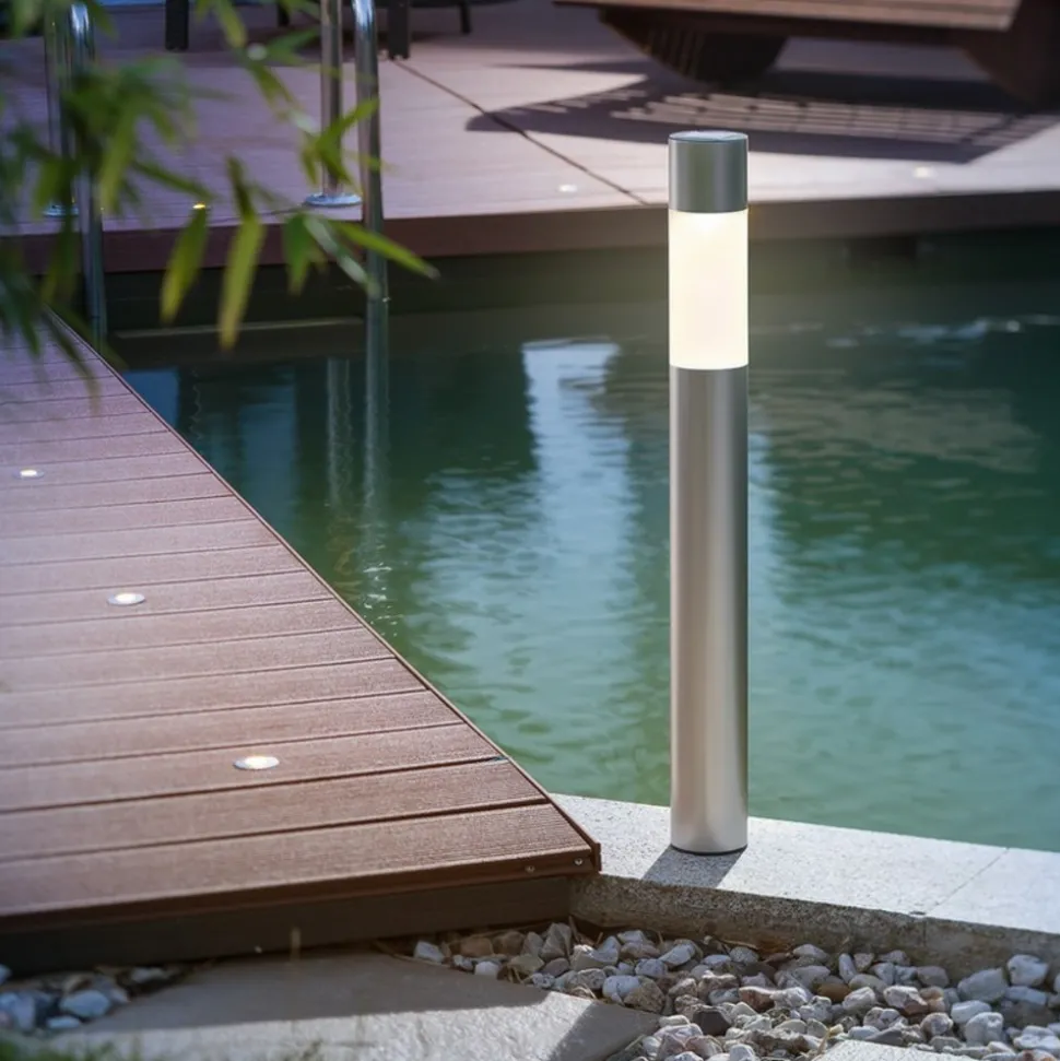 SOLAIREPRATIQUE - Borne solaire élégante pole light bi couleur