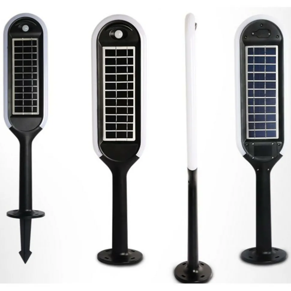 SOLAIREPRATIQUE - Borne solaire avec détecteur et double module solaire sail 5w blanc chaud
