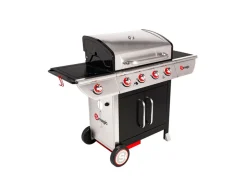 SOMAGIC - Barbecue à gaz avec chariot manhattan 450gpi, 4 brûleurs, 1 réchaud latéral et p