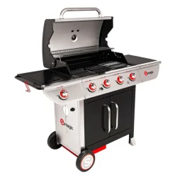 SOMAGIC - Barbecue à gaz avec chariot manhattan 450gpi, 4 brûleurs, 1 réchaud latéral et p