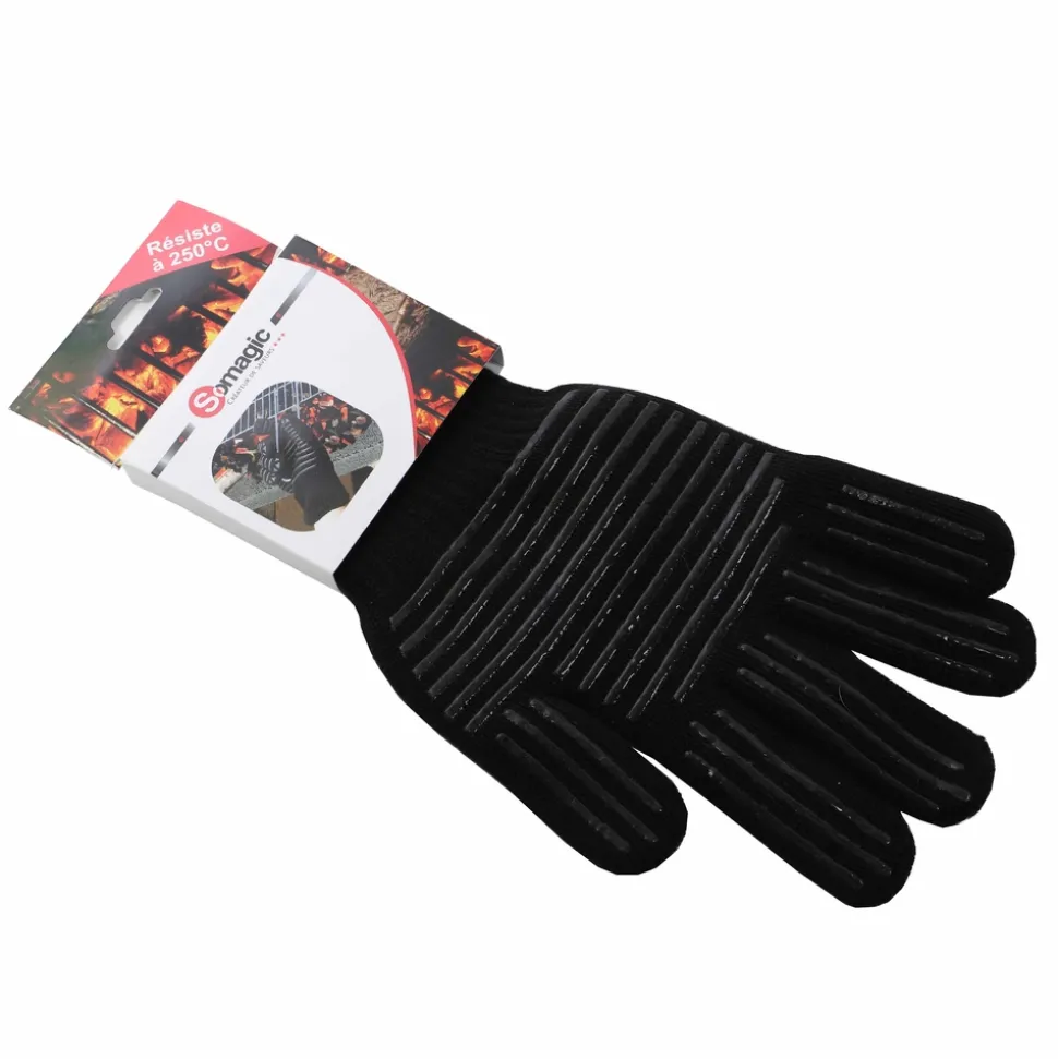 SOMAGIC - Gant de protection pour barbecue : coton, noir