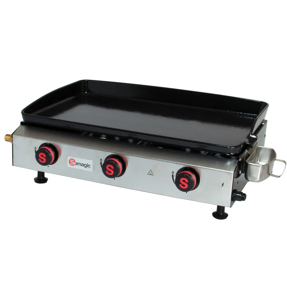 SOMAGIC - Somagic - plancha à gaz avec cuve et bâti en acier laqué