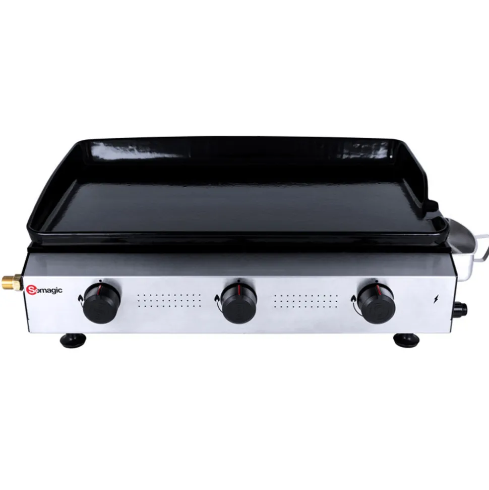 SOMAGIC - Somagic - plancha à gaz avec cuve et bâti en acier laqué