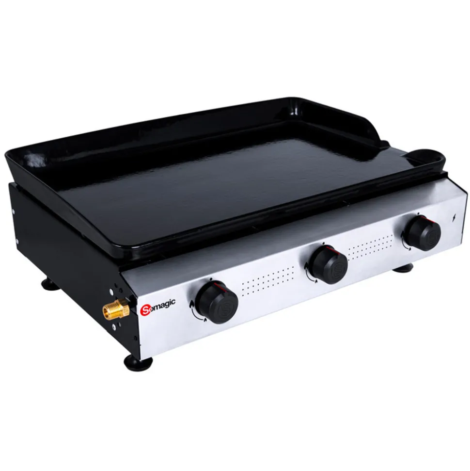 SOMAGIC - Somagic - plancha à gaz avec cuve et bâti en acier laqué