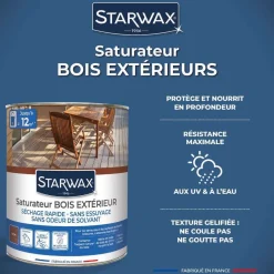 STARWAX - Saturateur en phase aqueuse pour bois coloris Teck 1L