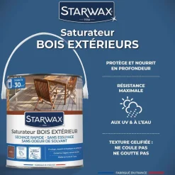 STARWAX - Saturateur en phase aqueuse pour bois coloris Teck 2,5L