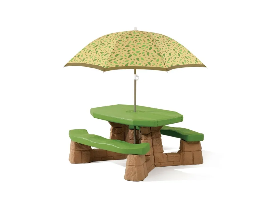 STEP2 - Step2 naturally playful table picnic enfant en marron / vert avec parasol