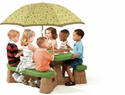 STEP2 - Step2 naturally playful table picnic enfant en marron / vert avec parasol