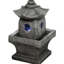 STONELITE - Fontaine en polyrésine pagode 18 x 17 x 29 cm