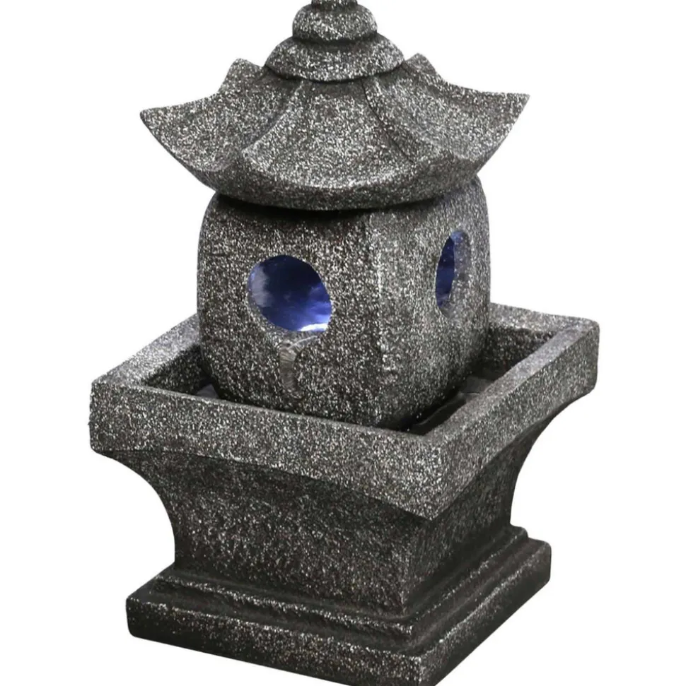 STONELITE - Fontaine en polyrésine pagode 18 x 17 x 29 cm