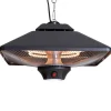 SUNRED - Chauffage suspendu spica square 2000 w halogène noir ce17sq-b