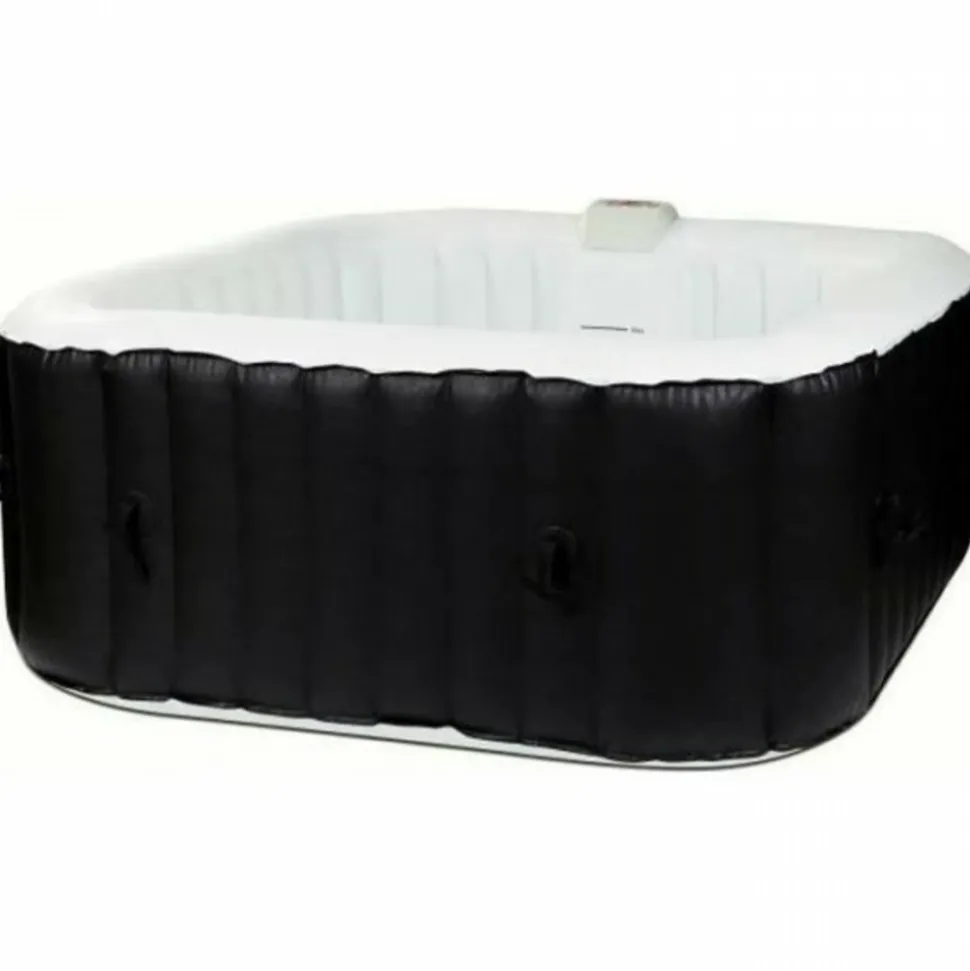 SUNSPA - Spa gonflable - ac02 - 185 x 65 cm - 6 places - carré (livré avec filtre, cadenas, tapis de sol et couverture)