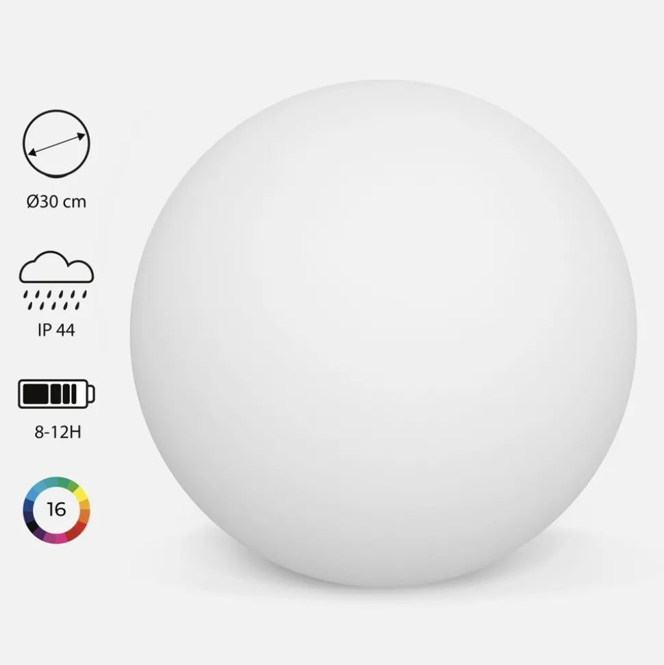 SWEEEK - Boule led 30cm - sphère décorative lumineuse. 16 couleurs. Ø 30 cm