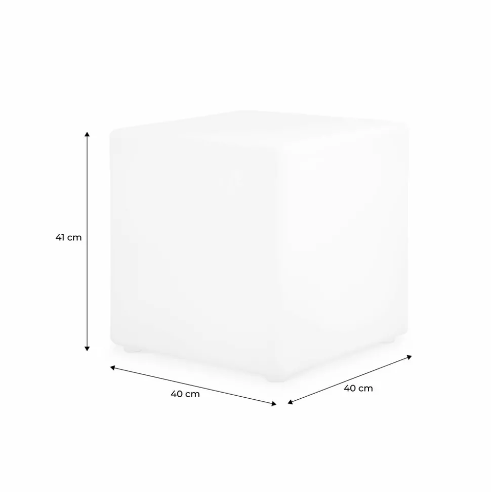 SWEEEK - Cube led 40cm - cube décoratif lumineux. 16 couleurs. 40cm. Rechargeable. Télécommande