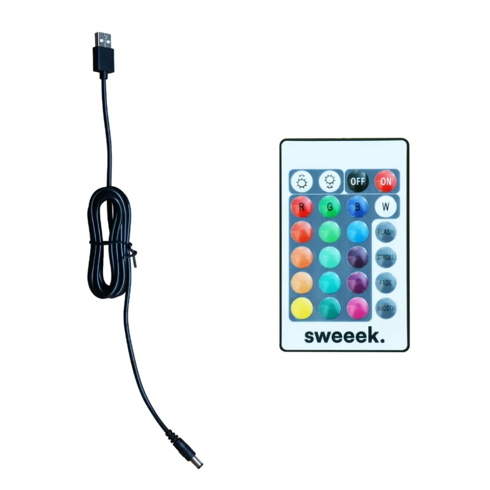 SWEEEK - Cube led 40cm - cube décoratif lumineux. 16 couleurs. 40cm. Rechargeable. Télécommande