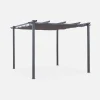 SWEEEK - Pergola aluminium - isla 3x3m - toile grise - tonnelle idéale pour votre terrasse. Toit rétractable. Toile coulissante. Structure
