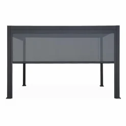 SWEEEK - Pergola bioclimatique gris anthracite – triomphe – 300x400cm. Aluminium. À lames orientables + store 400cm
