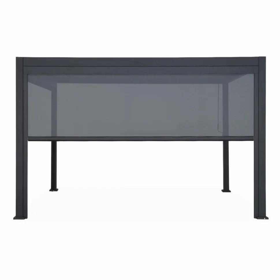 SWEEEK - Pergola bioclimatique gris anthracite – triomphe – 300x400cm. Aluminium. À lames orientables + store 400cm