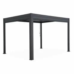 SWEEEK - Pergola bioclimatique gris anthracite – triomphe – 300x400cm. Aluminium. À lames orientables + store 400cm