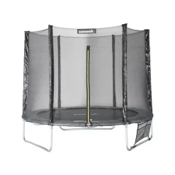 SWEEEK - Trampoline 250 cm. Gris. Avec filet de protection. Bâche. Filet pour chaussures. Kit d鈥檃ncrage