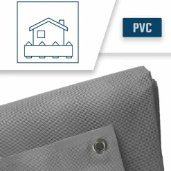 TECPLAST - Bâche brise vue micro-perforée tecplast mp460bv 3x4m - grise - garantie 5 ans