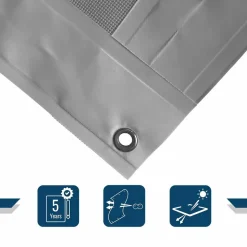 TECPLAST - Bâche brise vue micro-perforée tecplast mp460bv 3x3m - grise - garantie 5 ans