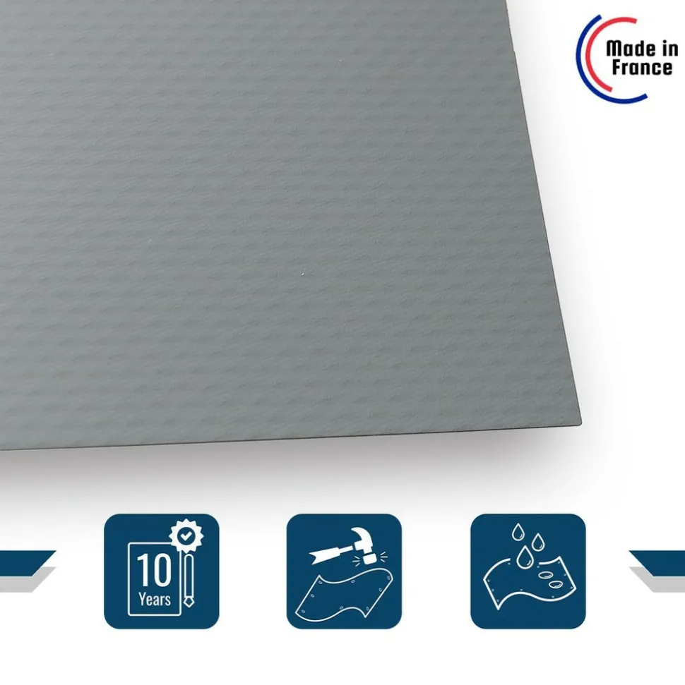TECPLAST - Bâche brise vue sans oeillets 3x9 m xp640bv grise - garantie 10 ans tecplast