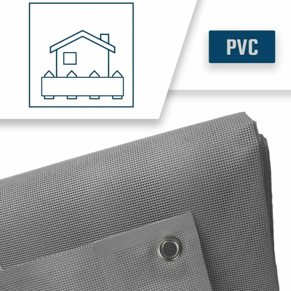 TECPLAST - Bâche brise vue micro-perforée tecplast mp460bv 4x5m - grise - garantie 5 ans