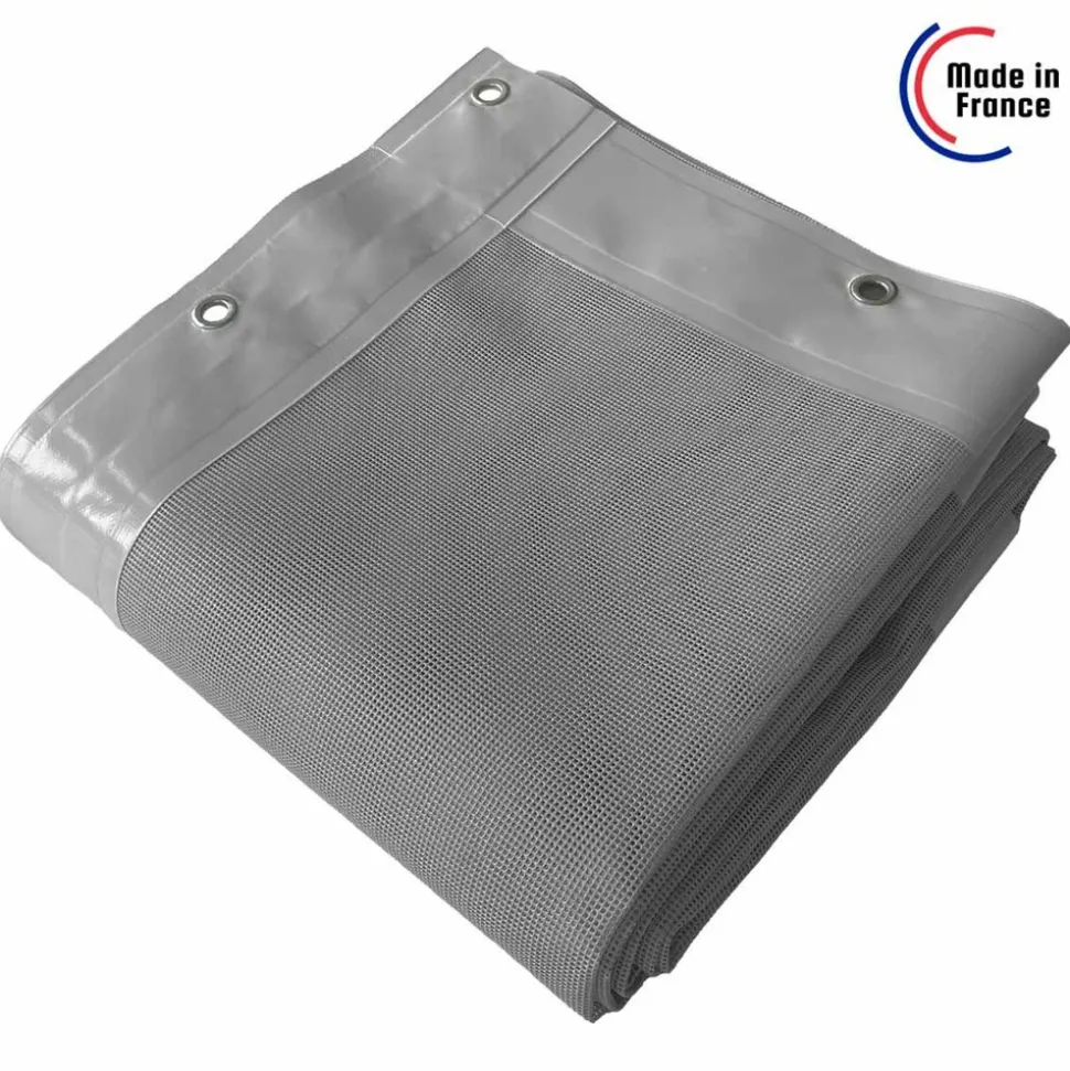 TECPLAST - Bâche brise vue micro-perforée tecplast mp460bv 3x6m - grise - garantie 5 ans