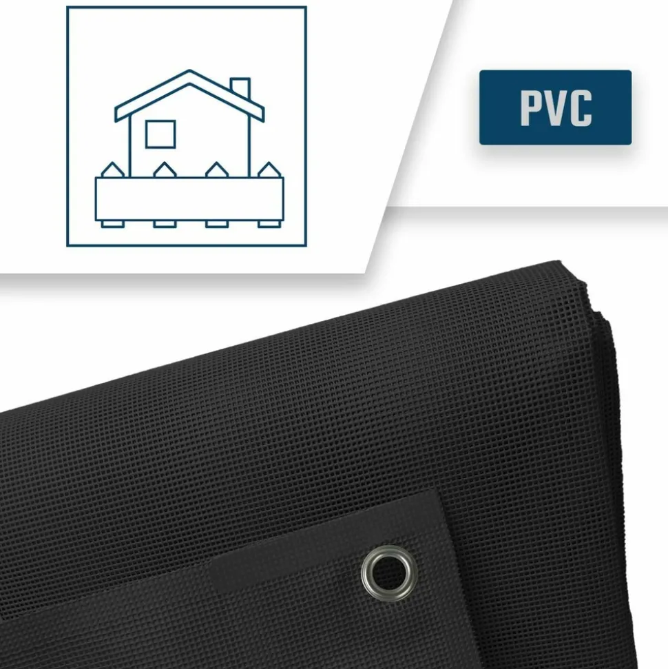 TECPLAST - Bâche brise vue micro-perforée tecplast mp460bv 3x5m - noire - garantie 5 ans