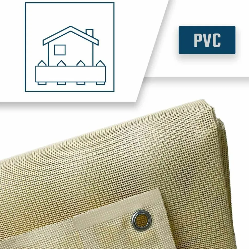 TECPLAST - Bâche brise vue micro-perforée tecplast mp460bv 4x5m - ivoire - garantie 5 ans