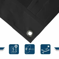 TECPLAST - Bâche brise vue micro-perforée tecplast mp460bv 3x3m - noire - garantie 5 ans