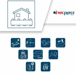 TECPLAST - Bâche brise vue micro-perforée tecplast mp460bv 3x3m - ivoire - garantie 5 ans