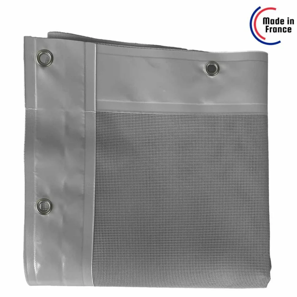 TECPLAST - Bâche carport micro-perforée tecplast mp460cp 4x5 m - grise - garantie 5 ans