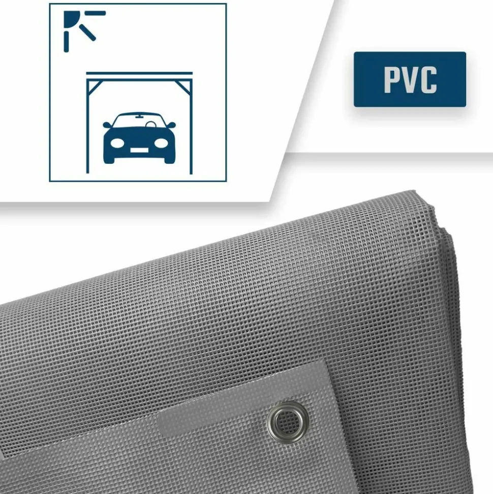 TECPLAST - Bâche carport micro-perforée tecplast mp460cp 4x4 m - grise - garantie 5 ans