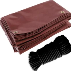TECPLAST - Pack toile pergola rouge bordeaux 3x4 m tecplast lp506pr + sandow noir 20m