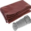 TECPLAST - Pack toile pergola rouge bordeaux 3x4 m tecplast lp506pr + sandow gris 20m