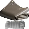 TECPLAST - Pack toile pergola taupe 3x4 m tecplast lp640pr + sandow gris 20m