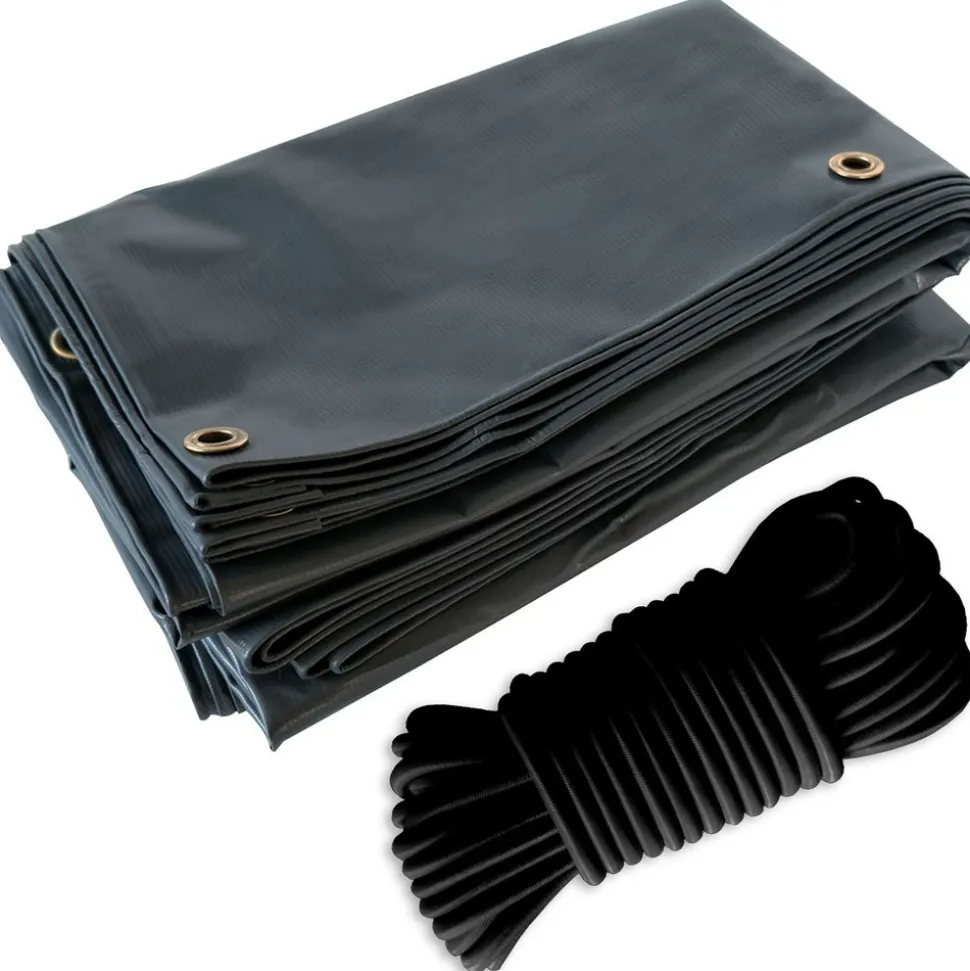 TECPLAST - Pack toile pergola gris anthracite 3x4 m tecplast lp506pr + sandow noir 20m