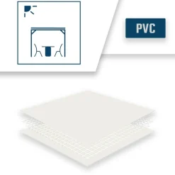 TECPLAST - Pack toile pergola blanc crème 3x4 m tecplast lp506pr + sandow noir 20m