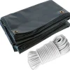 TECPLAST - Pack toile pergola gris anthracite 3x4 m tecplast lp506pr + sandow blanc 20m