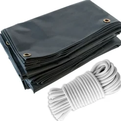 TECPLAST - Pack toile pergola gris anthracite 3x4 m tecplast lp506pr + sandow blanc 20m