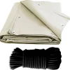 TECPLAST - Pack toile pergola ivoire 3x4 m tecplast xp640pr + sandow noir 20m