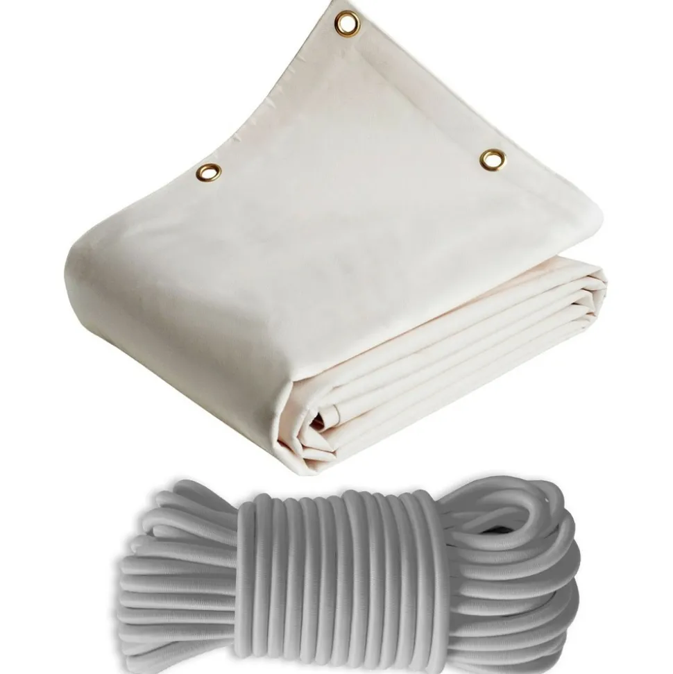 TECPLAST - Pack toile pergola blanc crème 3x4 m tecplast lp640pr + sandow gris 20m